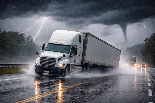 What Happens If a Commercial Truck Hydroplanes During an Oklahoma Spring Storm?